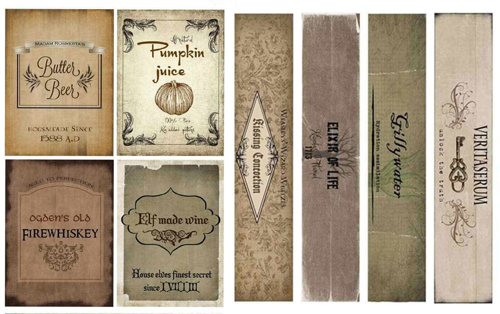 A sample of the printable labels.